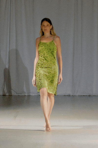 Aliana Silk Leopard Imprint Slip Dress