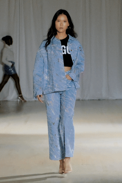 Blair Transparent Marbled Denim Jacket