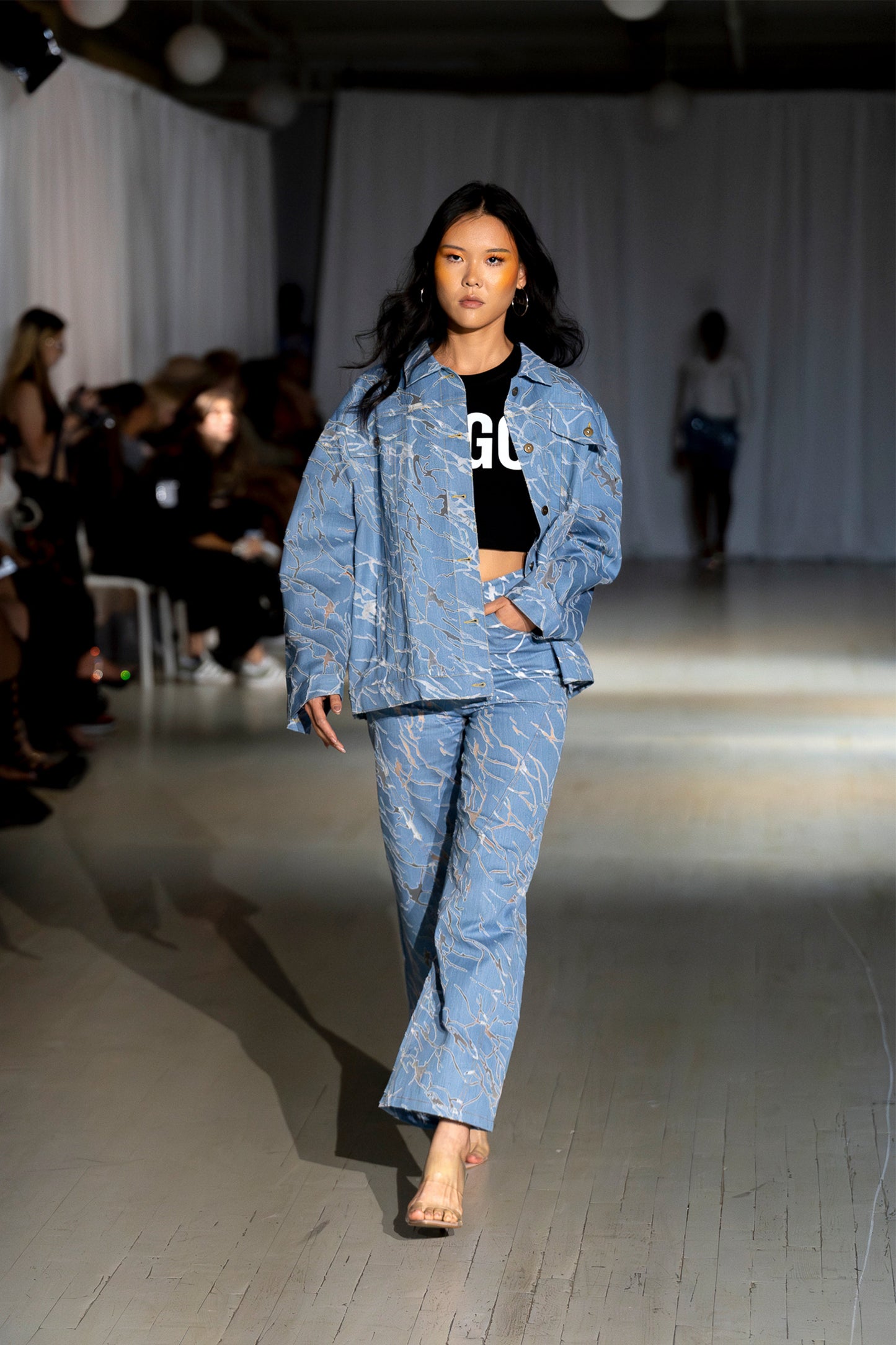 Blair Transparent Marbled Denim Jacket