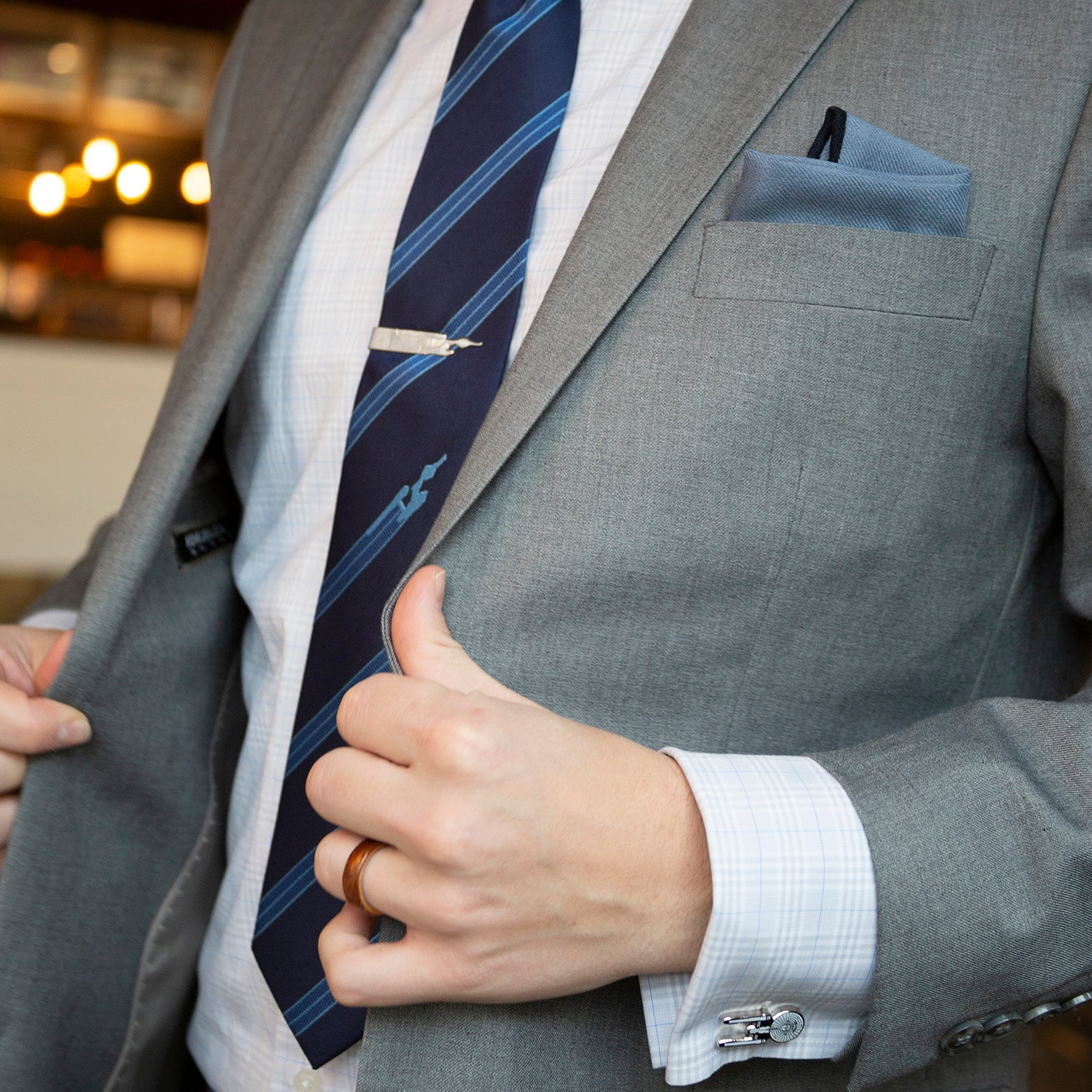 Star Trek Enterprise Silhouette Tie Bar - Concordia Style Boutique