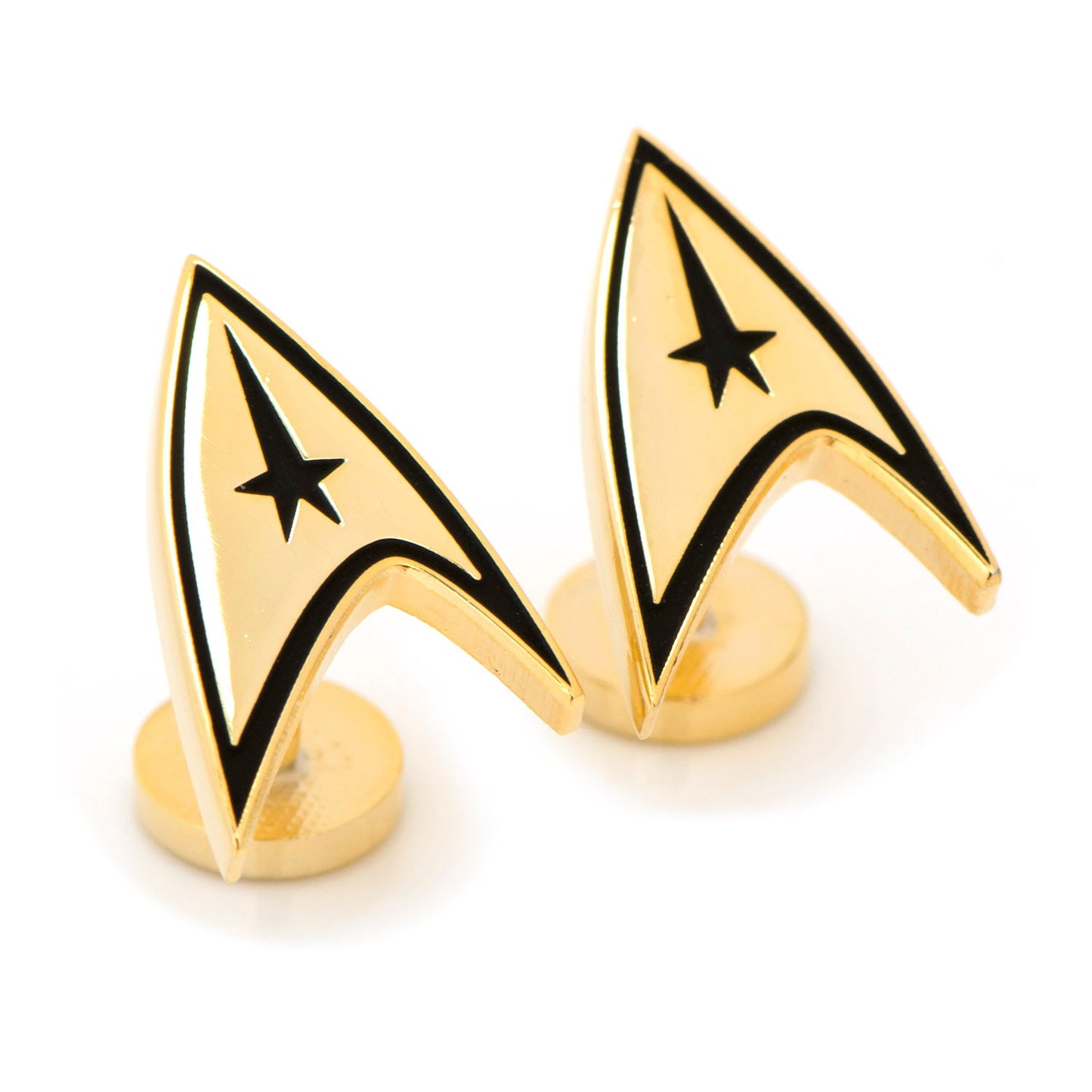 Star Trek Gold Plated Delta Shield Cufflinks - Concordia Style Boutique