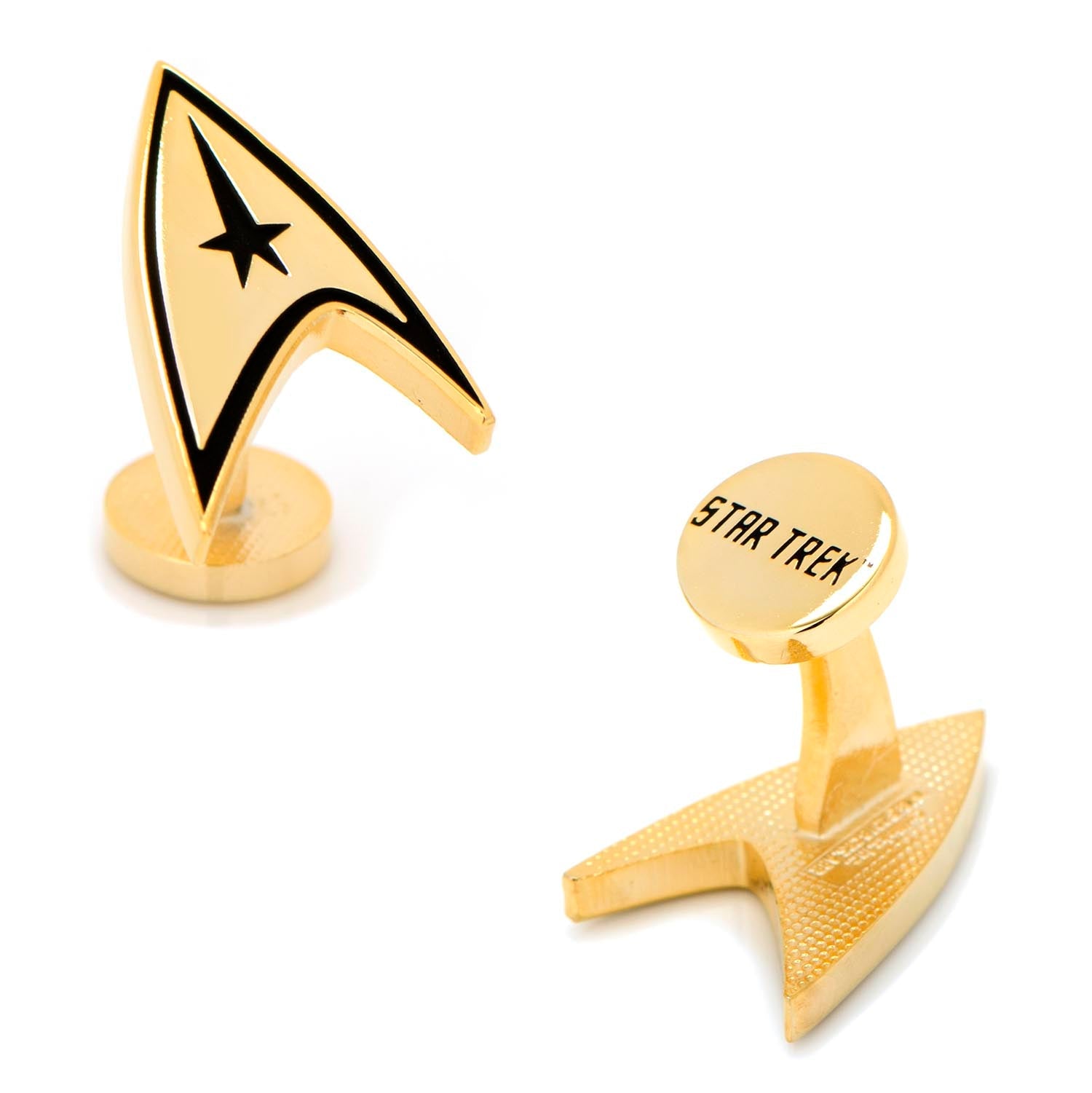 Star Trek Gold Plated Delta Shield Cufflinks - Concordia Style Boutique