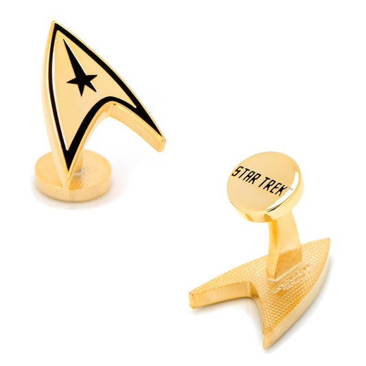 Star Trek Gold Plated Delta Shield Cufflinks - Concordia Style Boutique