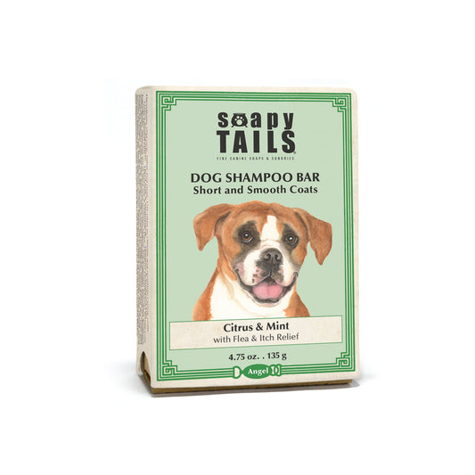 Citrus & Mint Dog Shampoo Bar for Short & Smooth Coats - Premium Soapy Tails from Soap Cauldron - Just $2.25! Shop now at Concordia Style Boutique