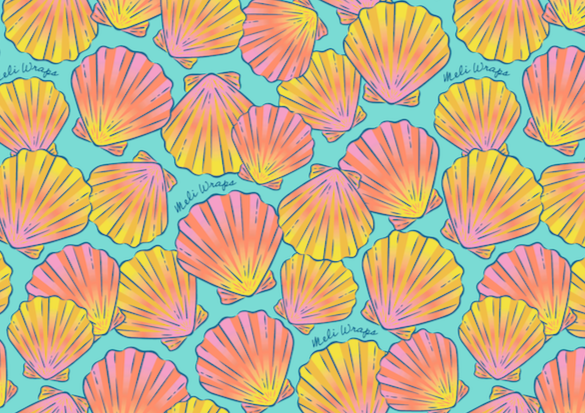 Beeswax Food Wrap - Sunrise Shell Print - Concordia Style Boutique