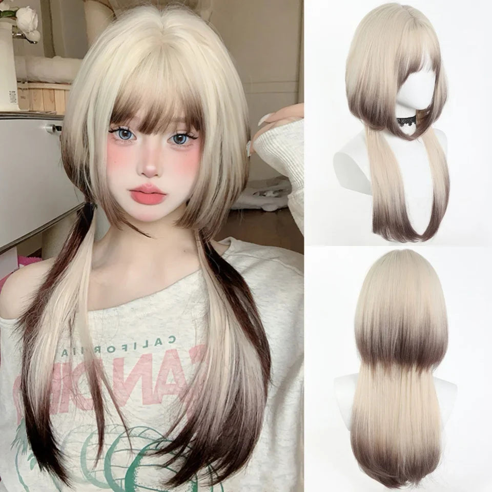 Ombre Long Straight Wig