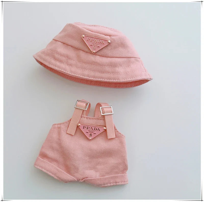 Labubu Doll Clothes – Mini Hat & Overalls Outfit Set