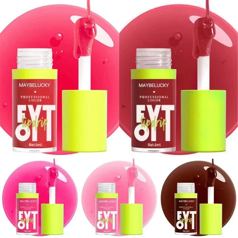 Glitter Lip Gloss Lip Plumper Moisturizing Makeup Nutritious Liquid Lipstick Transparent Cherry Mineral Non-stick Cup Lip Oil