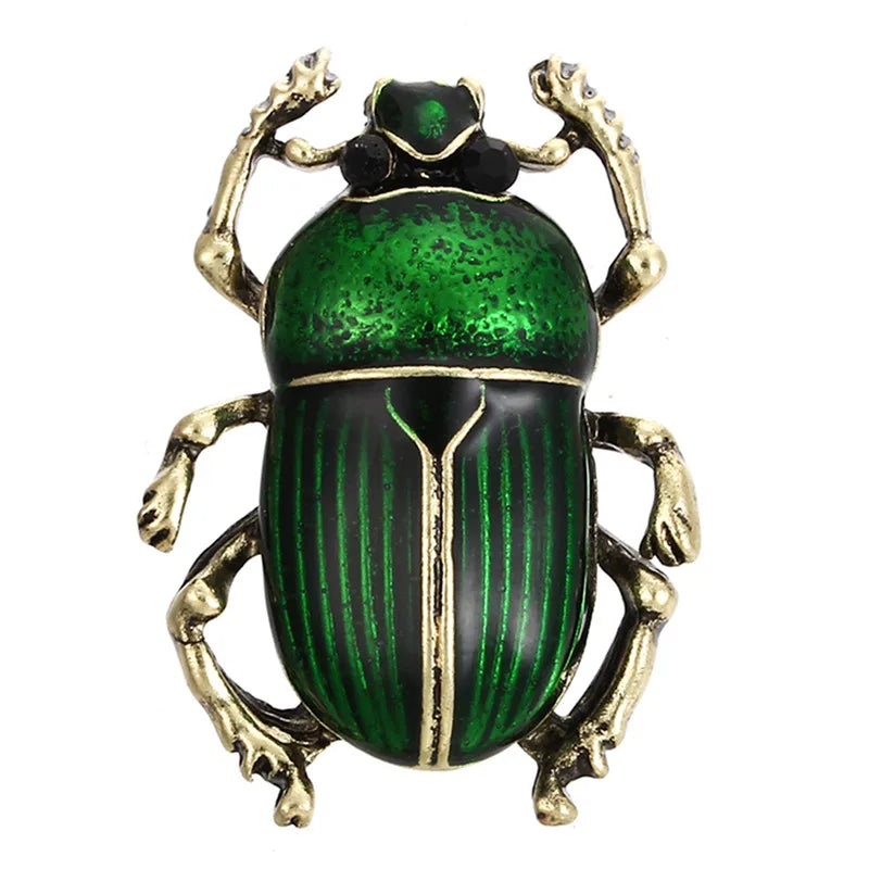 Vintage Enamel Beetle Brooches for Women and Kids - Green Purple Insect Jewelry Gifts