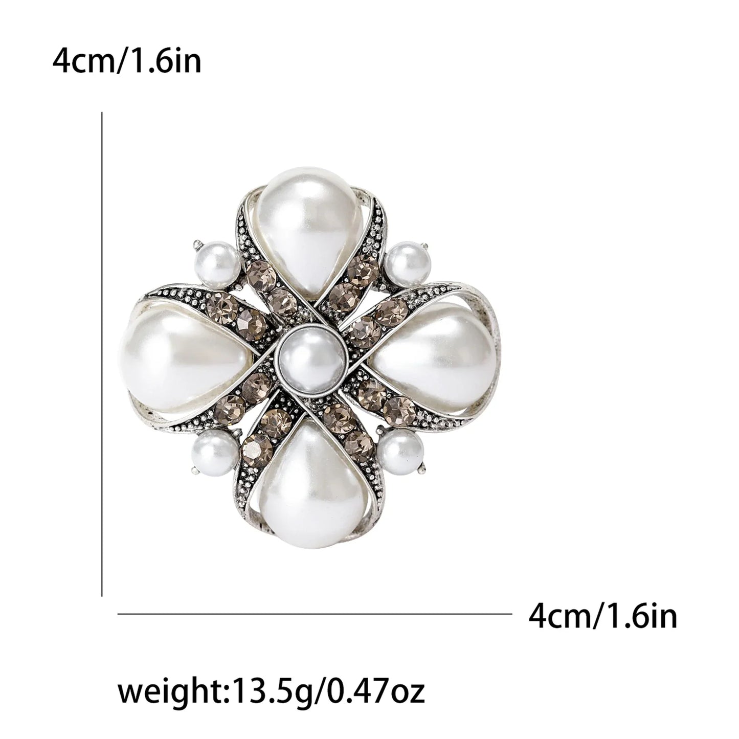 Vintage Baroque Rhinestone Brooch Pin Jewelry Accessories