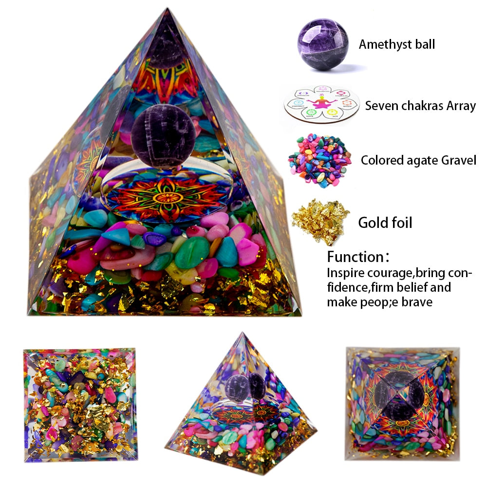 Sacred Energy Crystal Ball Pyramid