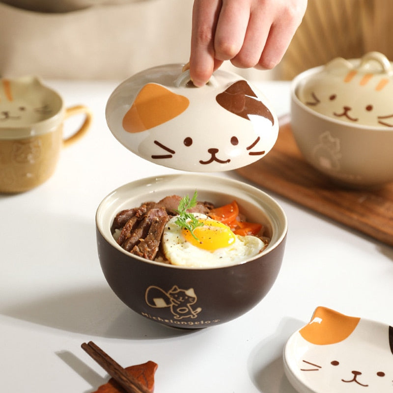 Ceramic Cat Ramen Bowls - Concordia Style Boutique
