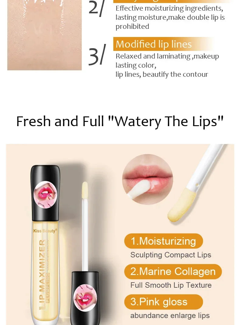 Fast Volumising Lip Plumper Serum Sexy Lip Oil Gloss Increase Lip Elasticity Reduce Fine Lines Brighten Moisturizing Lip Care
