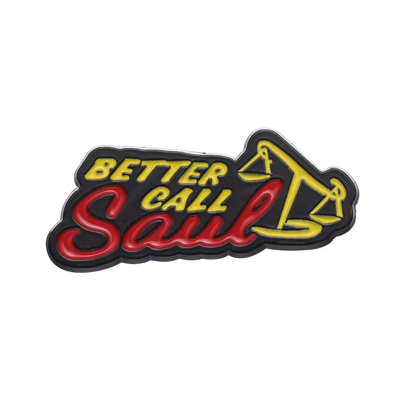 Better Call Saul Enamel Pins Tilted Scales Brooch Lapel Badge TV Jewelry Gift