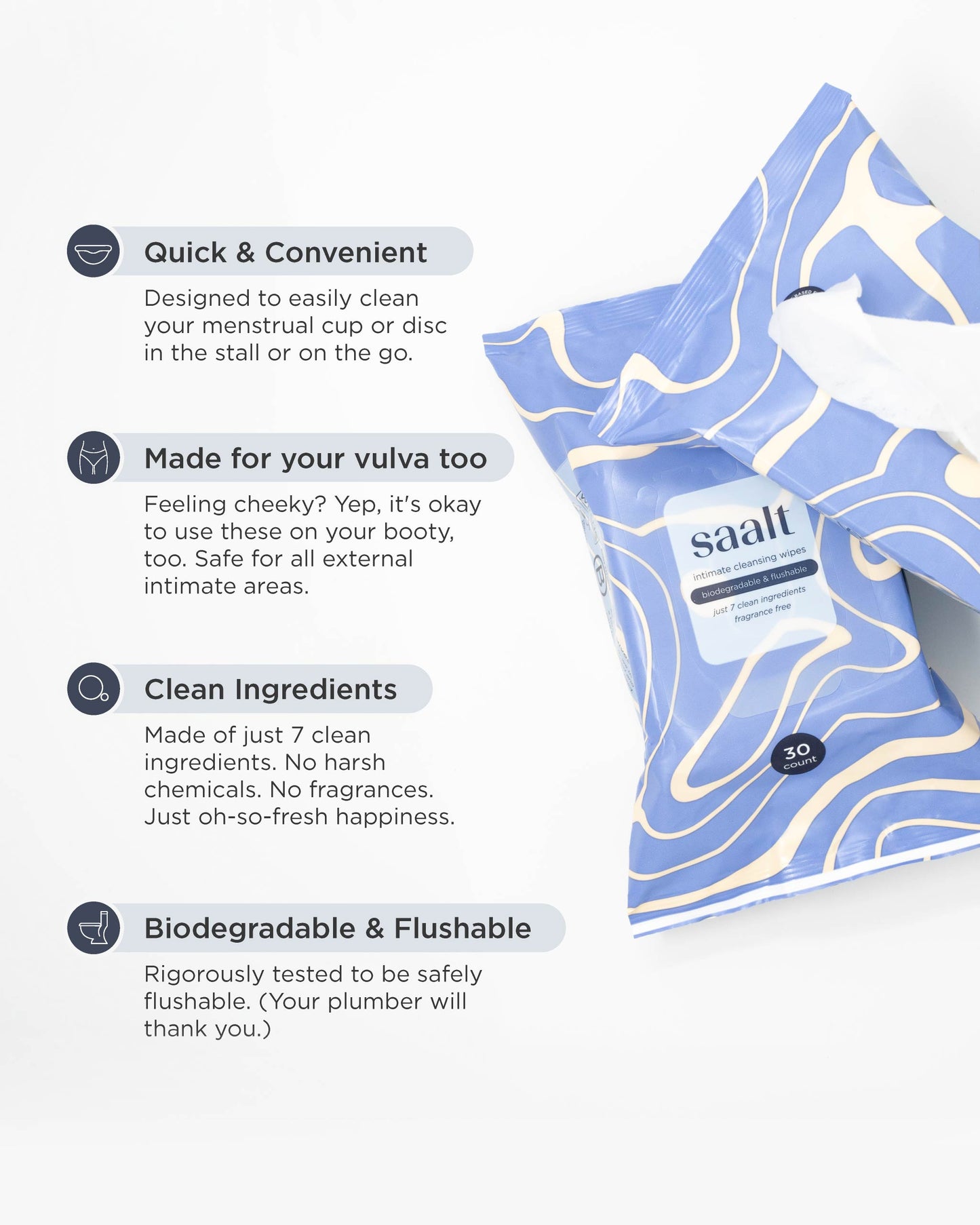 Saalt Intimate Cleansing Wipes - Concordia Style Boutique