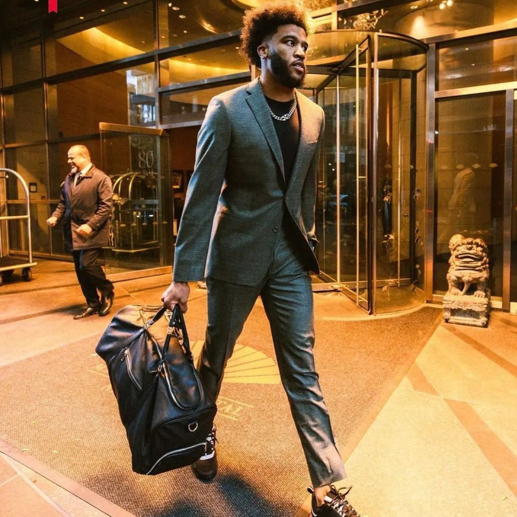 Black Leather Duffle Bag