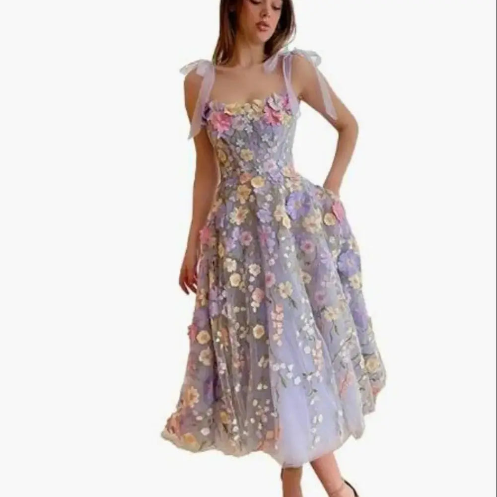 Lilac Spring Flower Fairy Dress (Long)