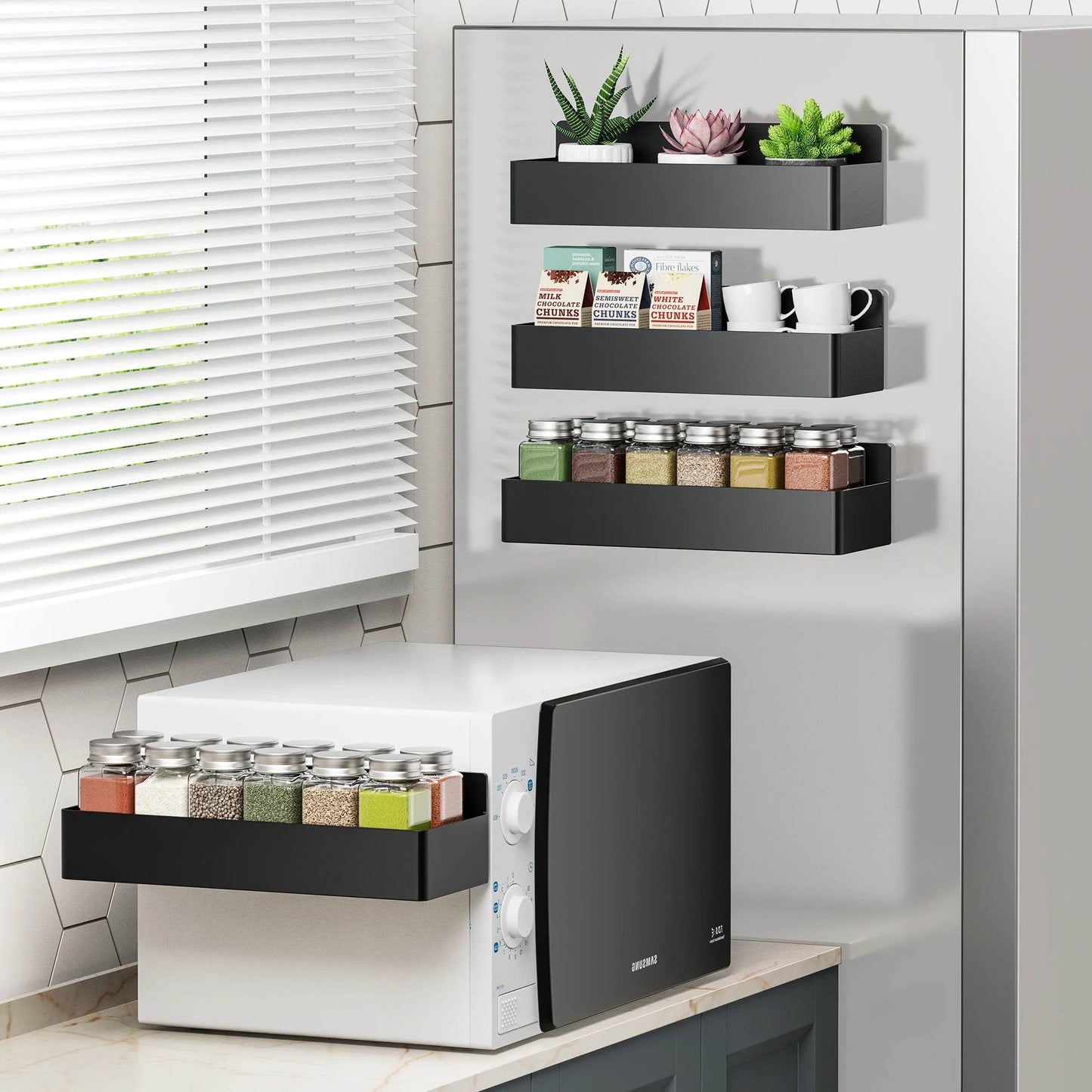 Magnetic Spice Rack Set for Refrigerator
