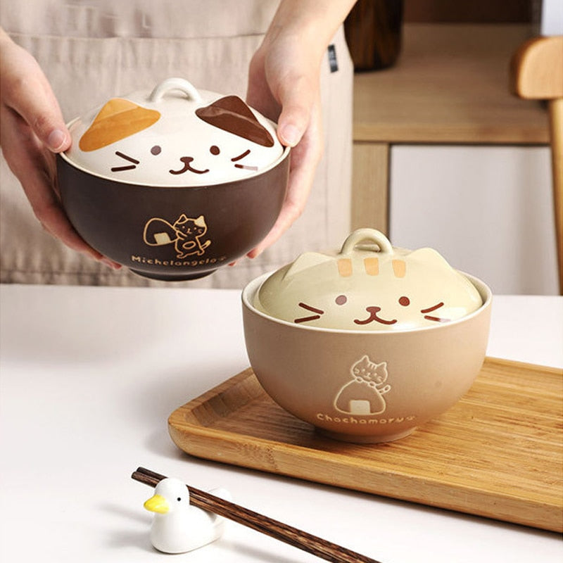 Ceramic Cat Ramen Bowls - Concordia Style Boutique