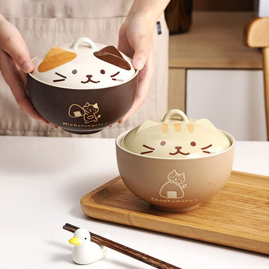 Ceramic Cat Ramen Bowls - Concordia Style Boutique