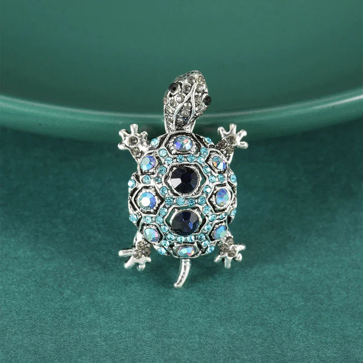 Rhinestone Sea Turtle Brooch Pin Jewelry Gift