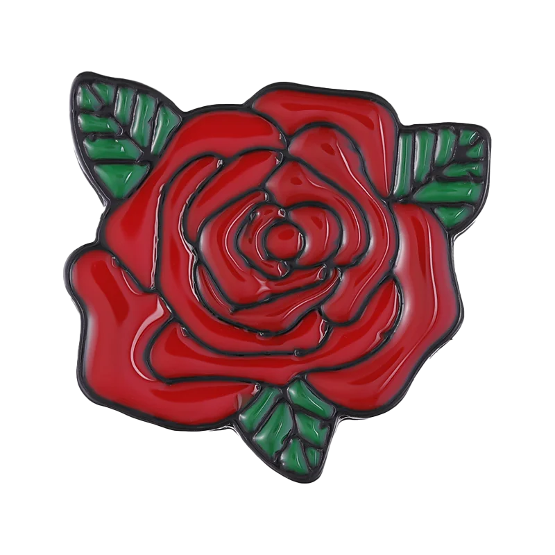 Red Rose Enamel Pin Brooch Lapel Metal Badge Jewelry Gift Wholesale