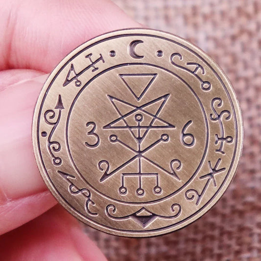 Lucifer Sigil Lilith Enamel Pin Occult Amulet Brooch
