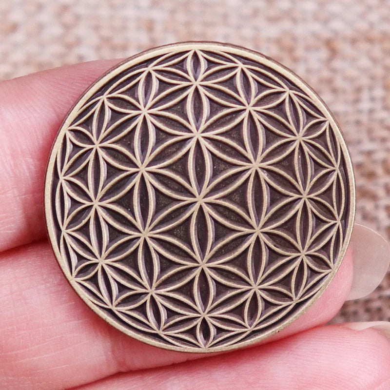 Flower of Life Enamel Pin Brooch Fashion Badge