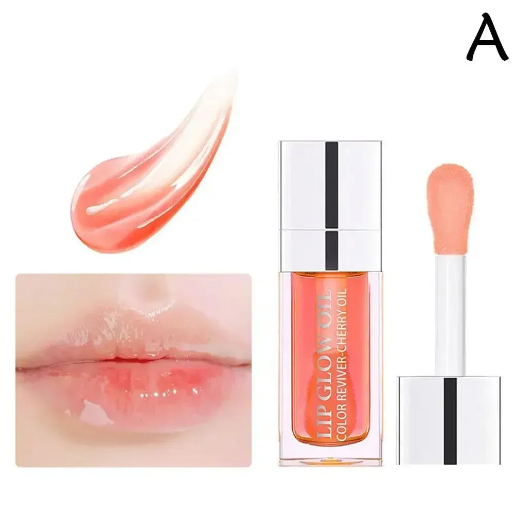 Lip Oil Gloss Lip Plumper Makeup Moisturizing NonSticky Tint Water Cosmetics Care Lip Primer Glossy Glitter Balm Sexy J2B4