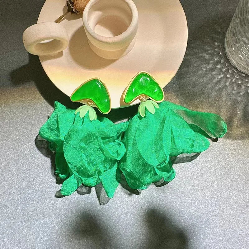 Handmade Cotton Long Tassel  Earrings