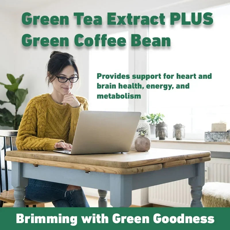 Green Tea Extract - Boosts Metabolism, Supports Heart and Brain Health, Enhances Memory, Immune System