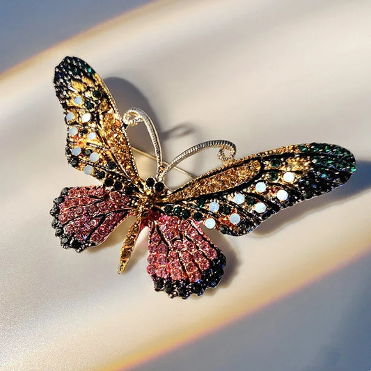 Colorful Butterfly Zircon Brooch Crystal Lapel Pin Jewelry Accessories
