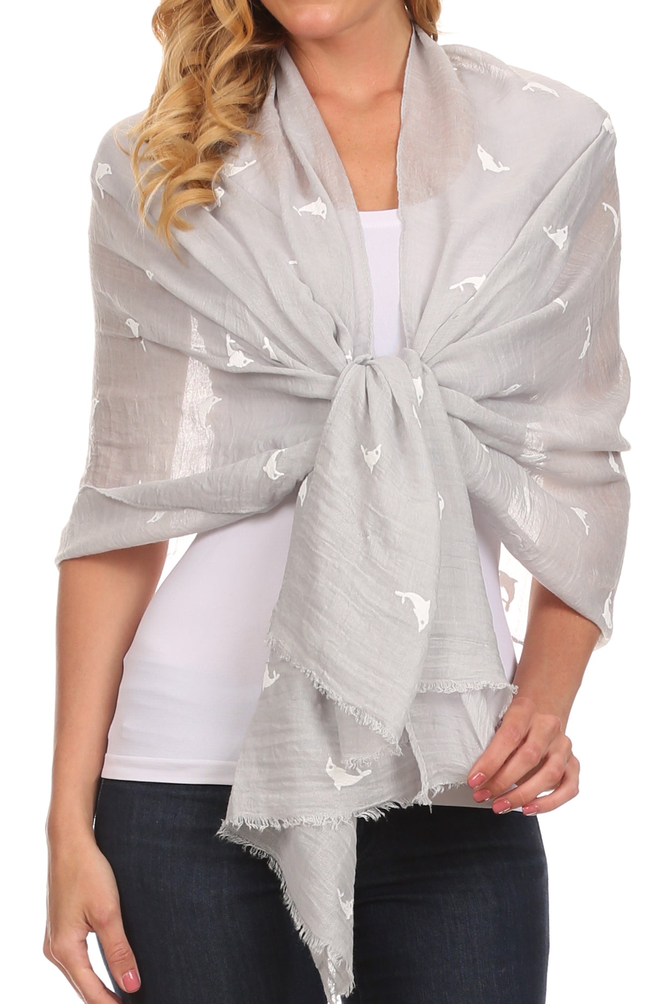 Sakkas Hillary summer breeze lightweight flowing sheer gauze wrap scarf - Concordia Style Boutique