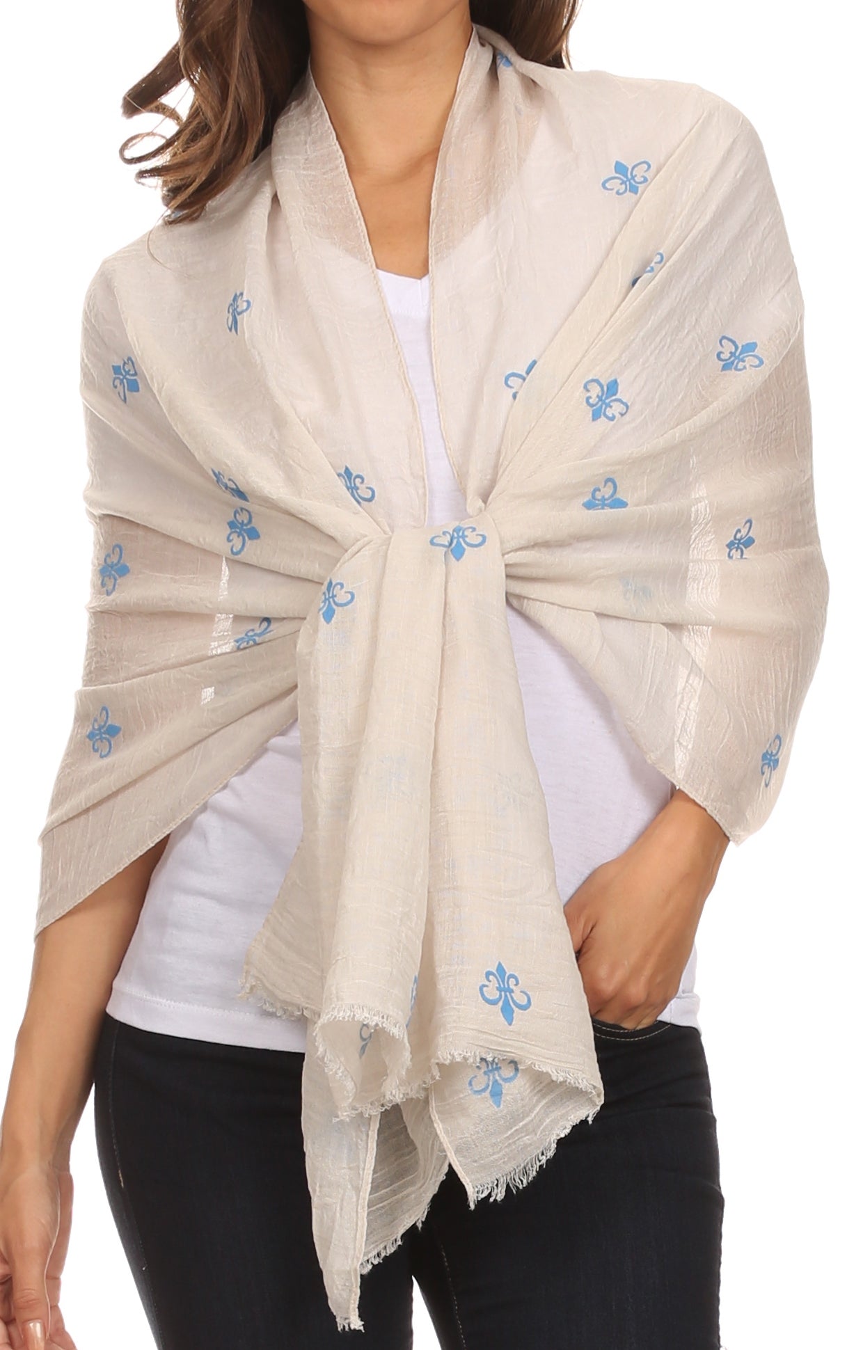 Sakkas Hillary summer breeze lightweight flowing sheer gauze wrap scarf - Concordia Style Boutique