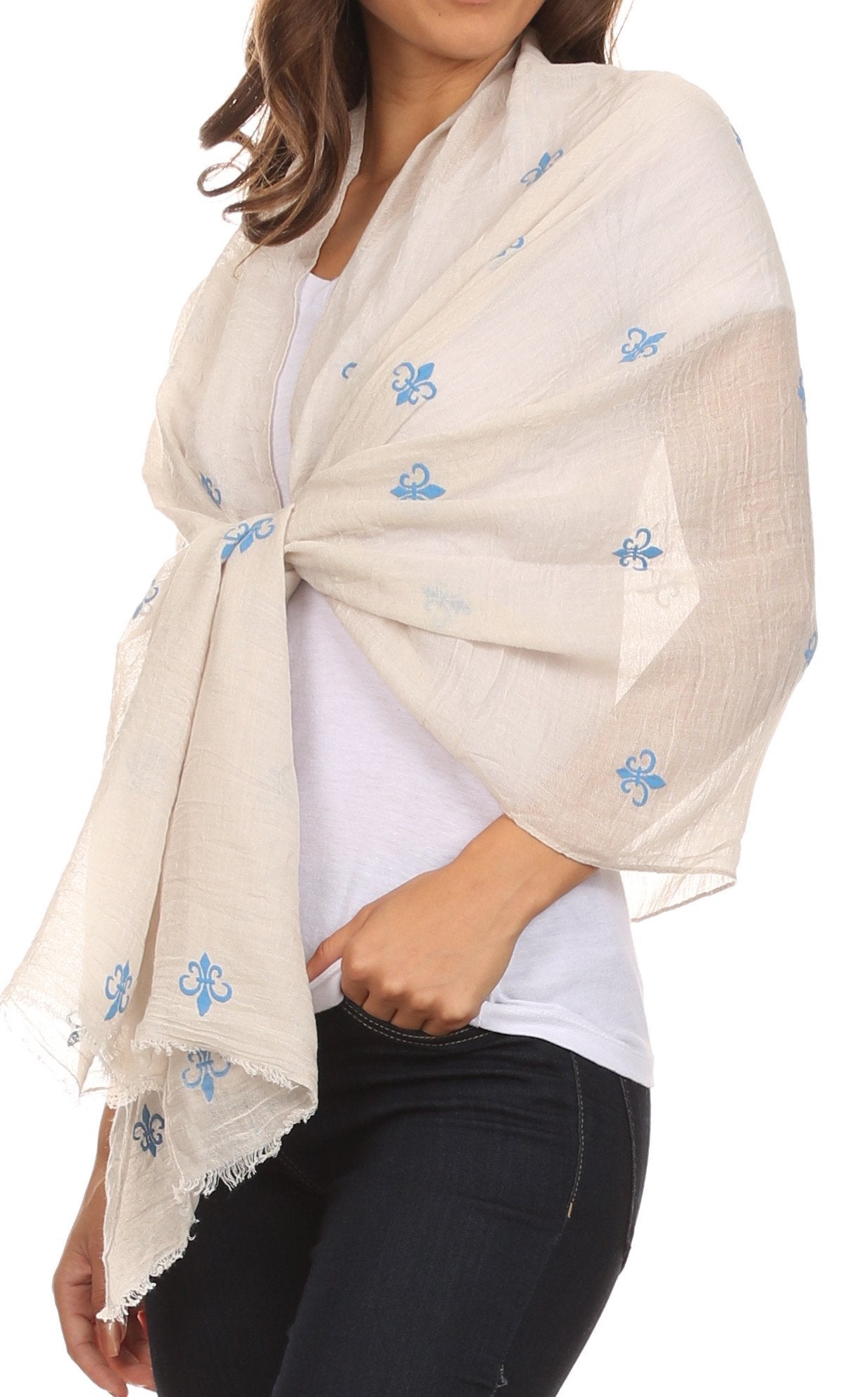 Sakkas Hillary summer breeze lightweight flowing sheer gauze wrap scarf - Concordia Style Boutique