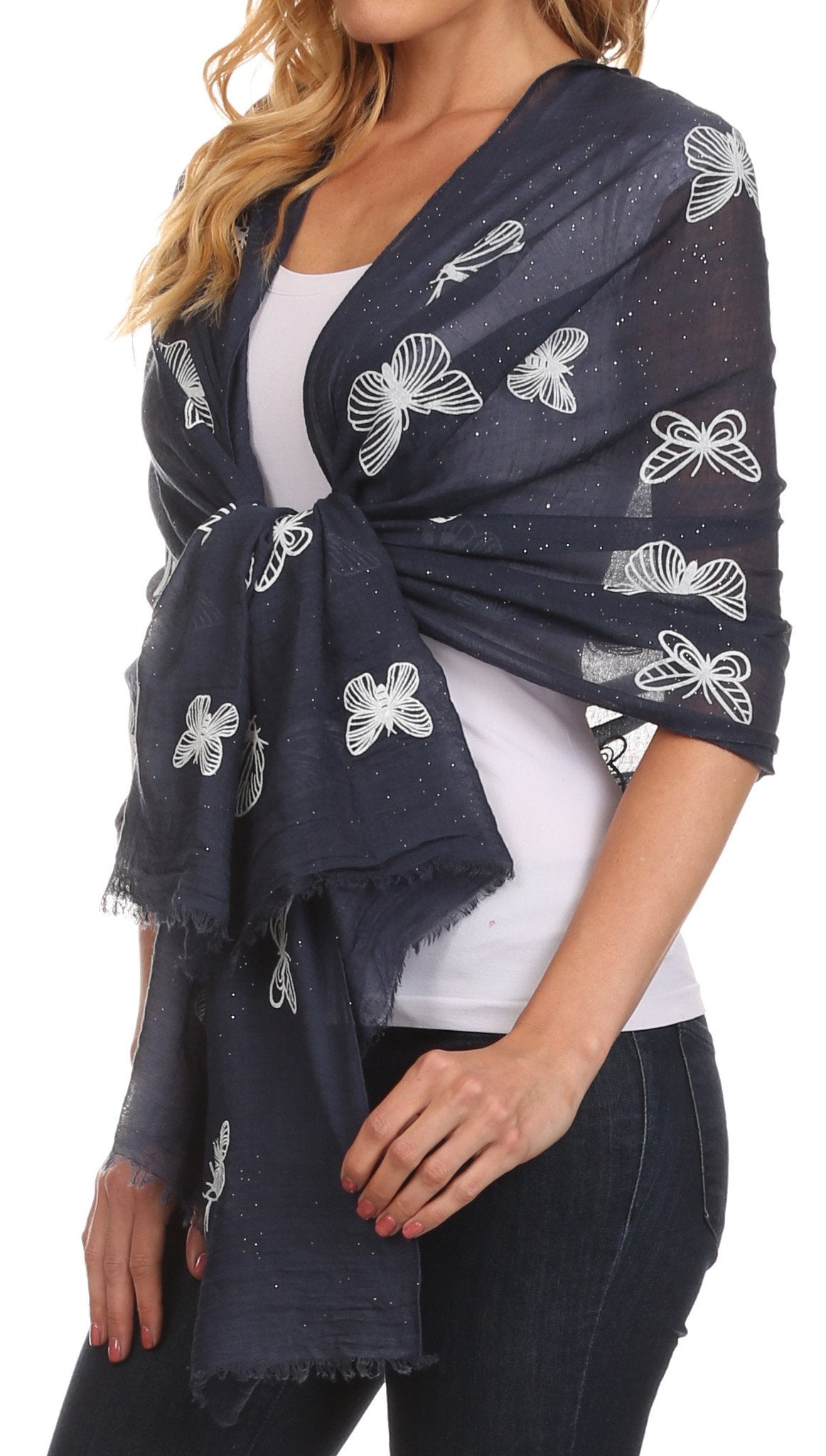 Sakkas Hillary summer breeze lightweight flowing sheer gauze wrap scarf - Concordia Style Boutique