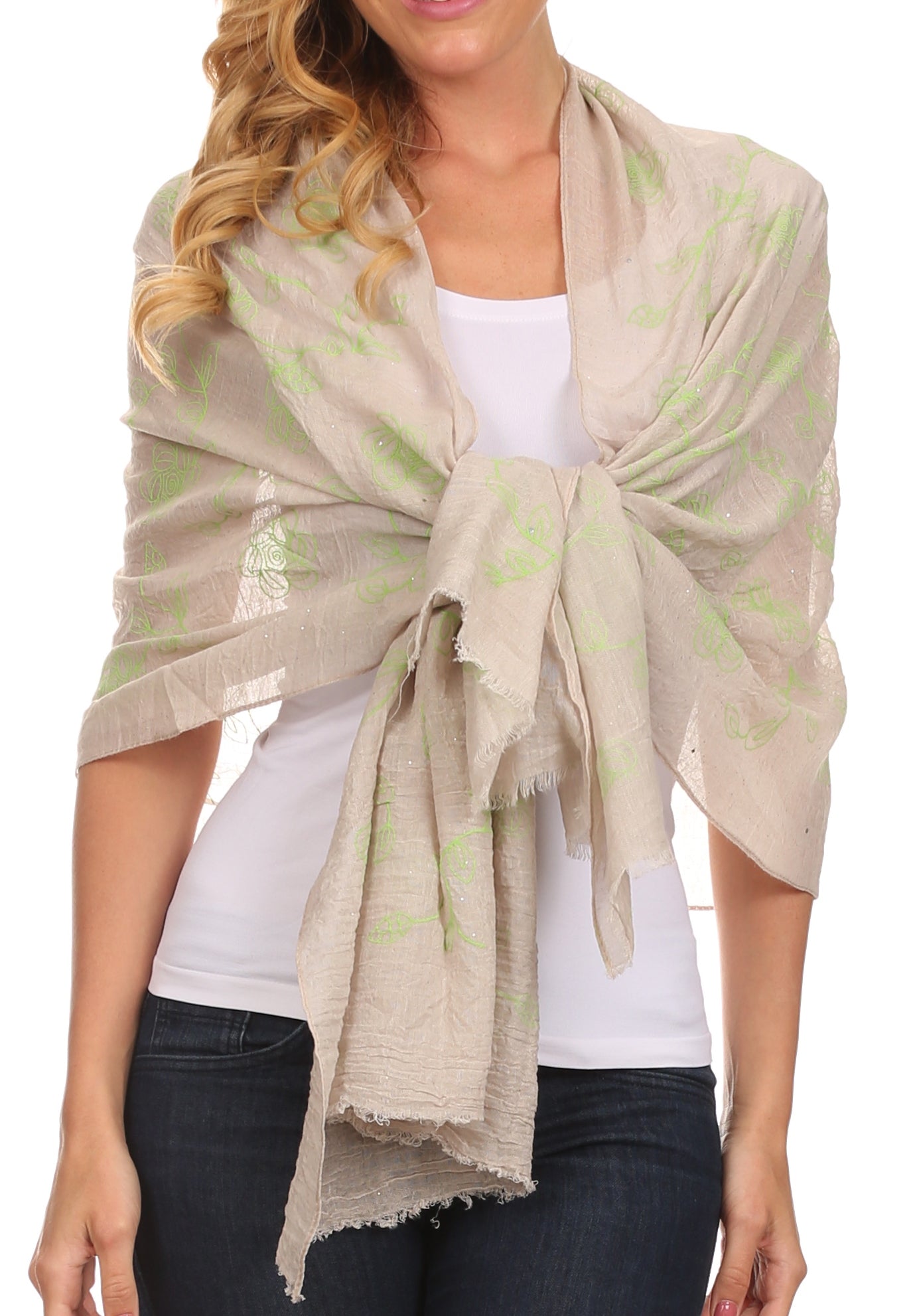 Sakkas Hillary summer breeze lightweight flowing sheer gauze wrap scarf - Concordia Style Boutique