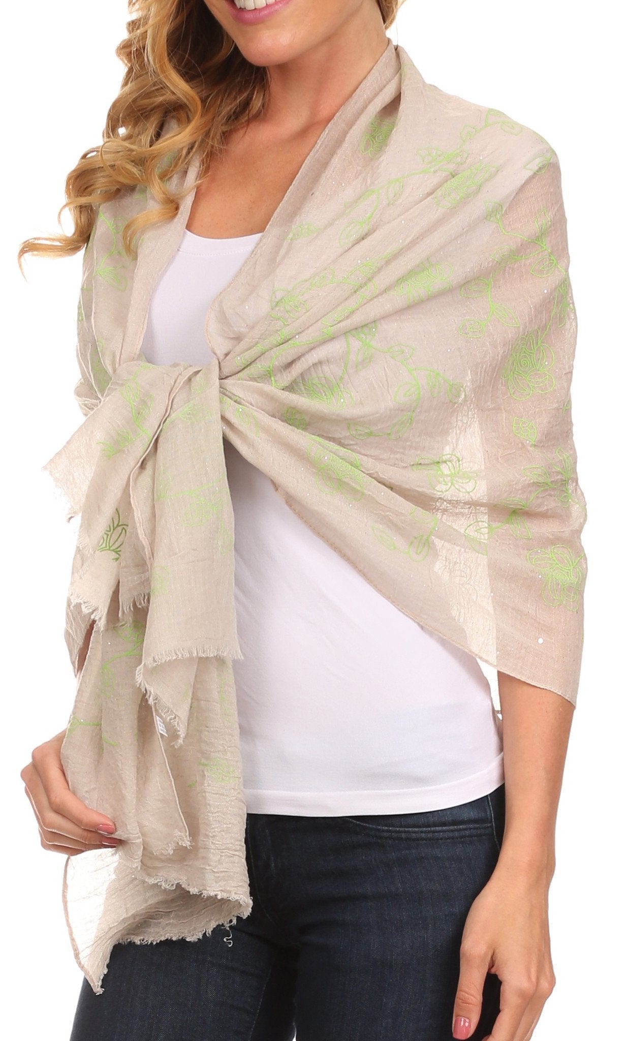 Sakkas Hillary summer breeze lightweight flowing sheer gauze wrap scarf - Concordia Style Boutique
