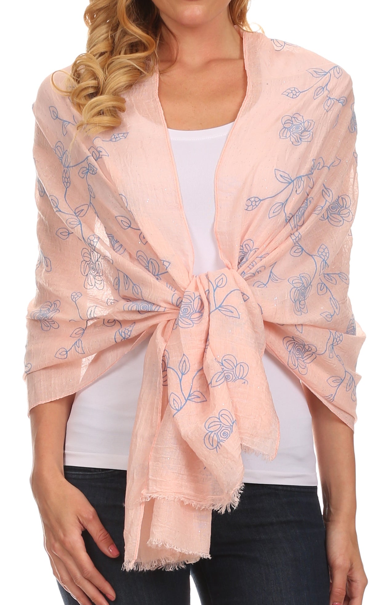Sakkas Hillary summer breeze lightweight flowing sheer gauze wrap scarf - Concordia Style Boutique