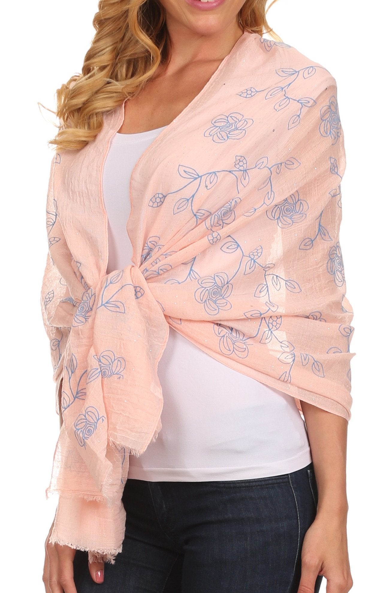 Sakkas Hillary summer breeze lightweight flowing sheer gauze wrap scarf - Concordia Style Boutique