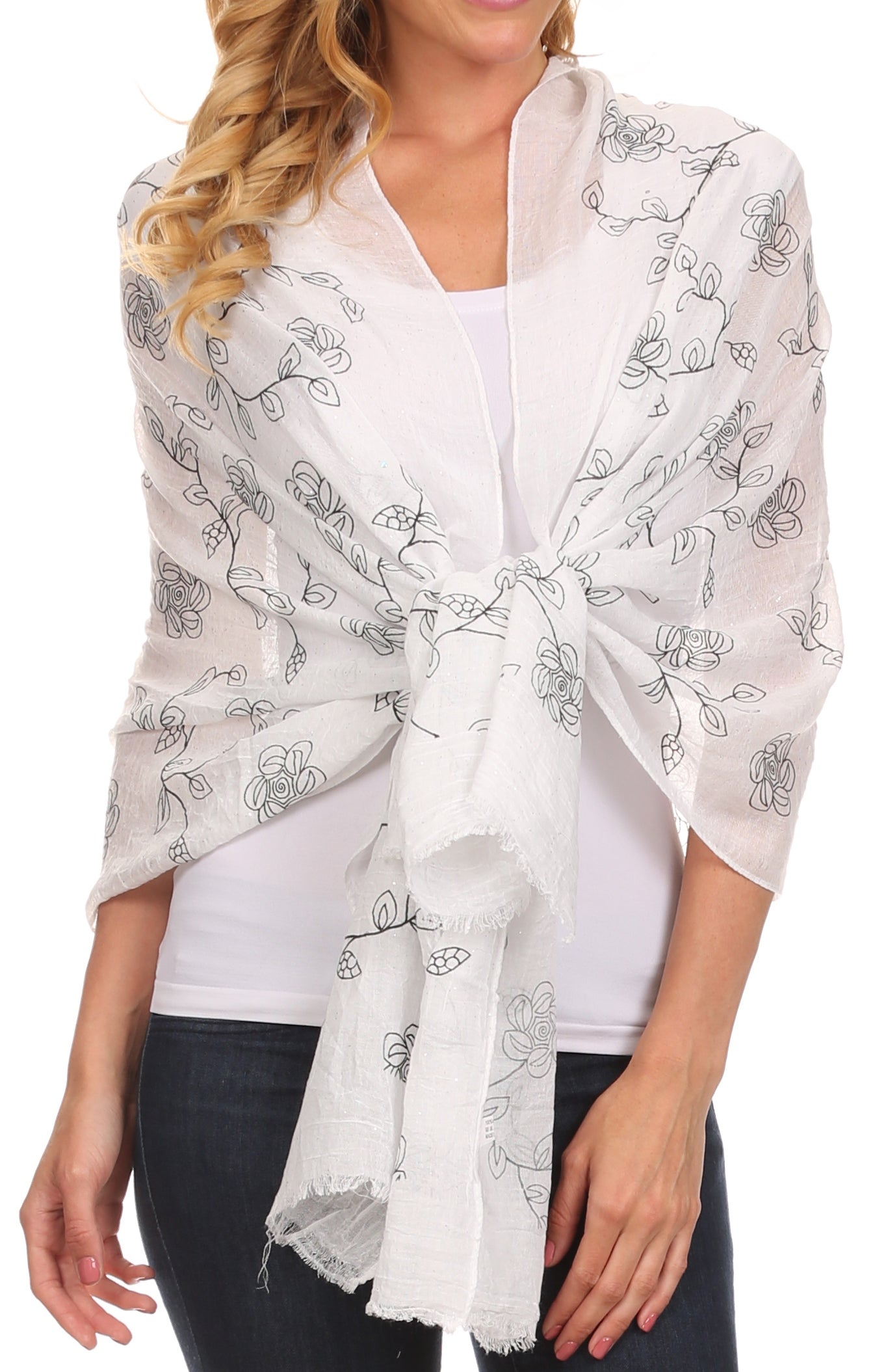 Sakkas Hillary summer breeze lightweight flowing sheer gauze wrap scarf - Concordia Style Boutique