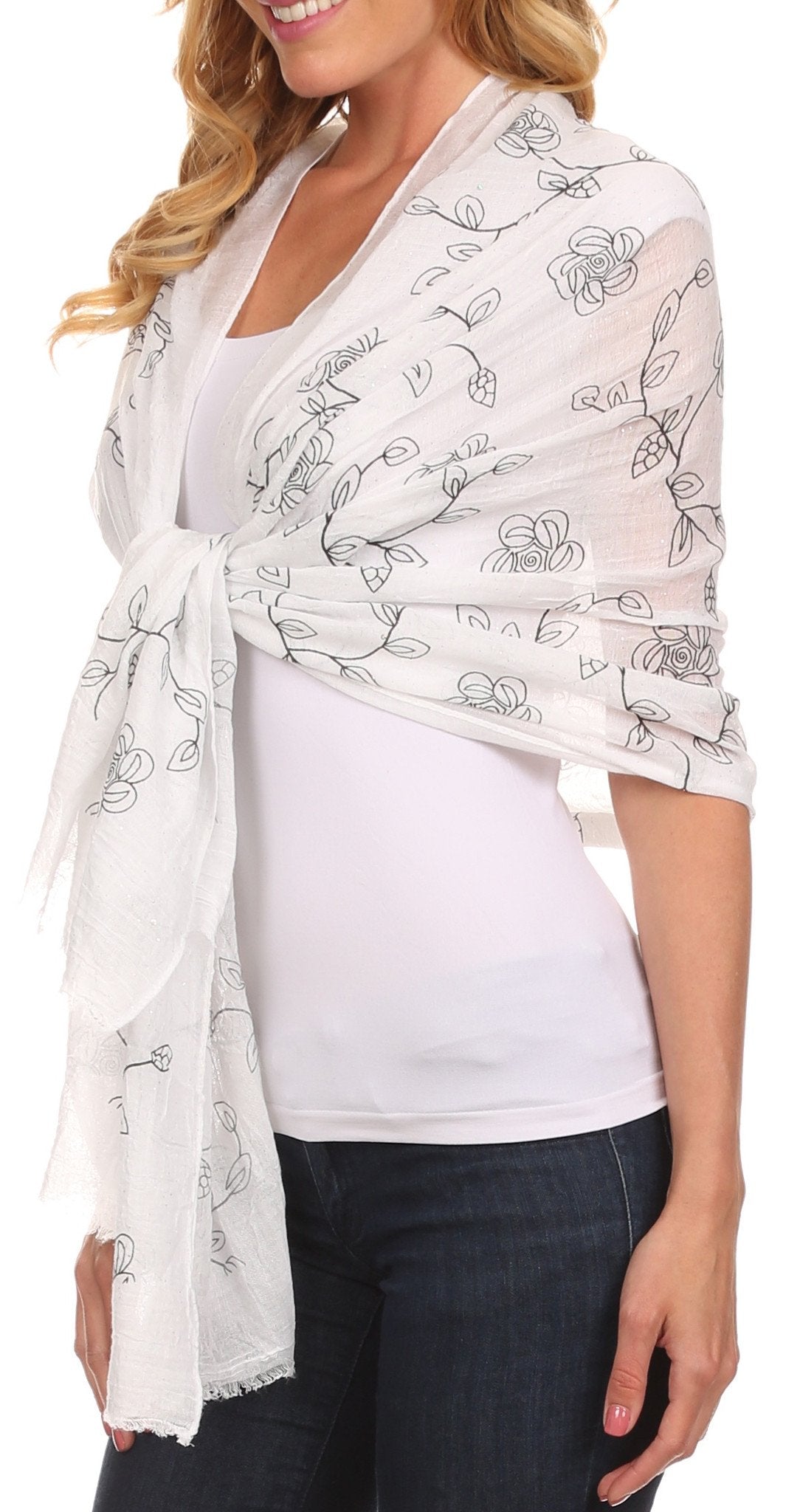 Sakkas Hillary summer breeze lightweight flowing sheer gauze wrap scarf - Concordia Style Boutique