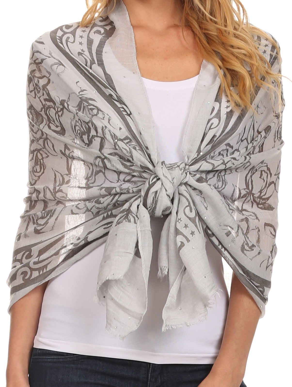 Sakkas Hillary summer breeze lightweight flowing sheer gauze wrap scarf - Concordia Style Boutique