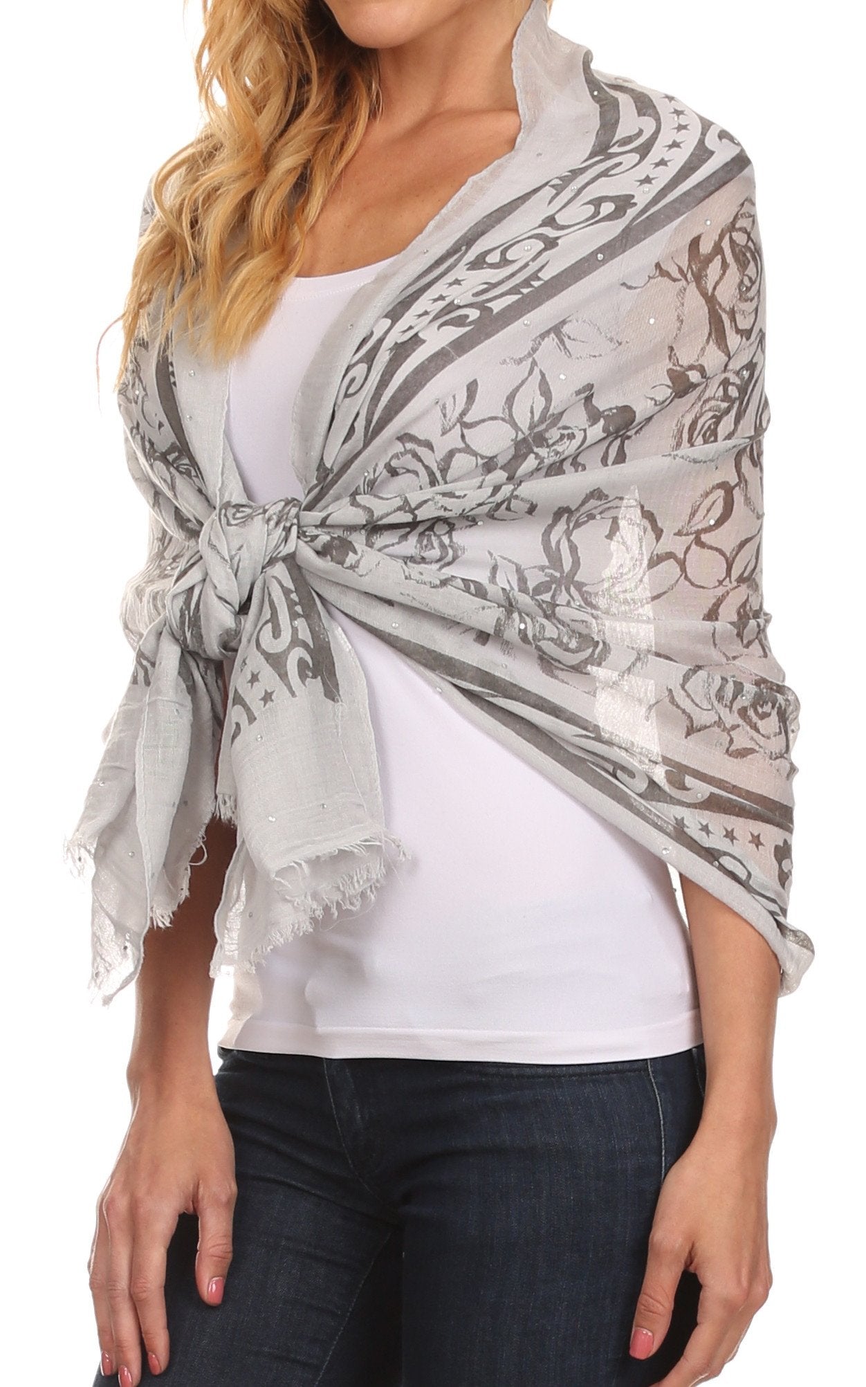Sakkas Hillary summer breeze lightweight flowing sheer gauze wrap scarf - Concordia Style Boutique