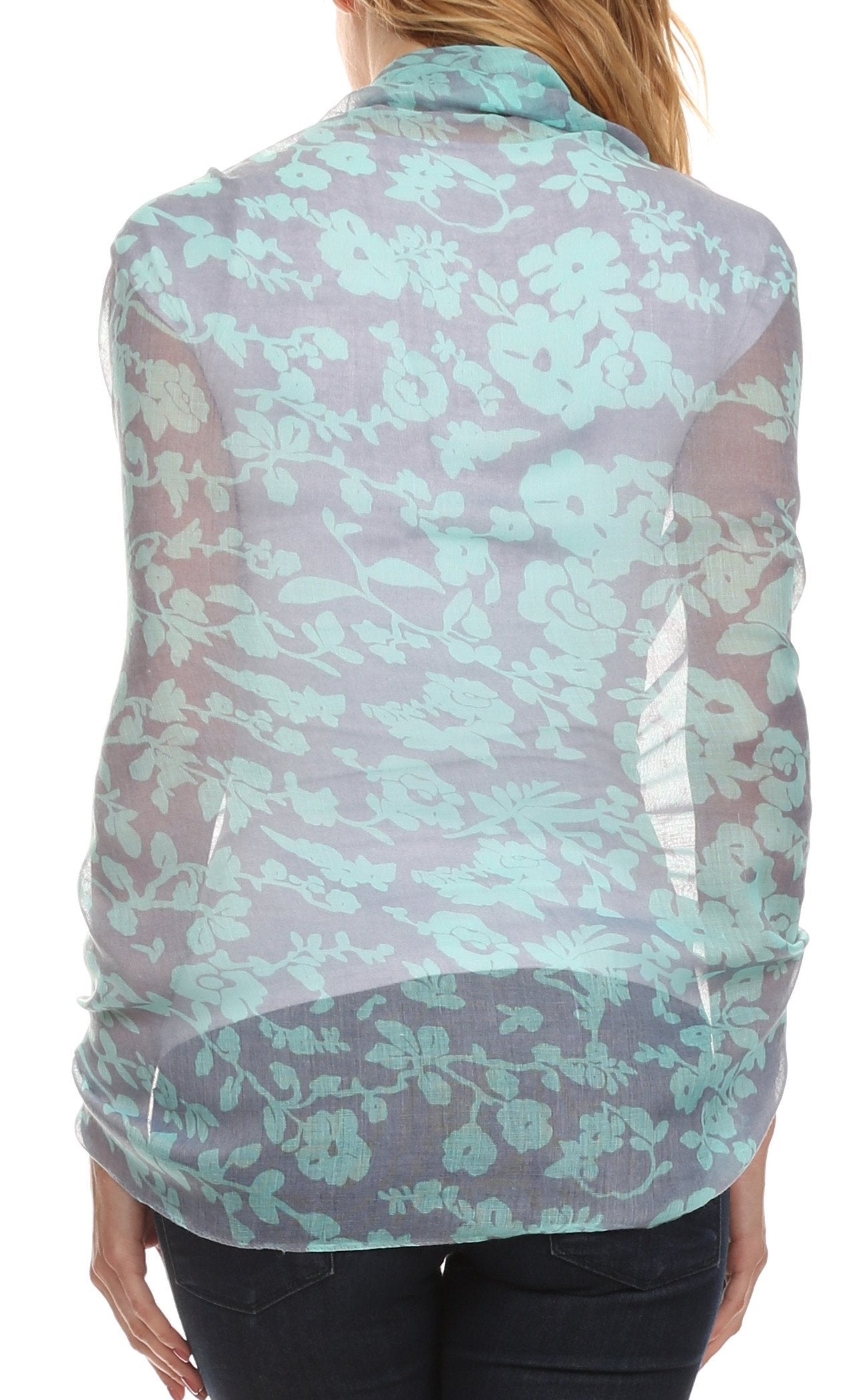 Sakkas Nichole summer gauze featherweight patterned versitile sheer scarf wrap - Concordia Style Boutique