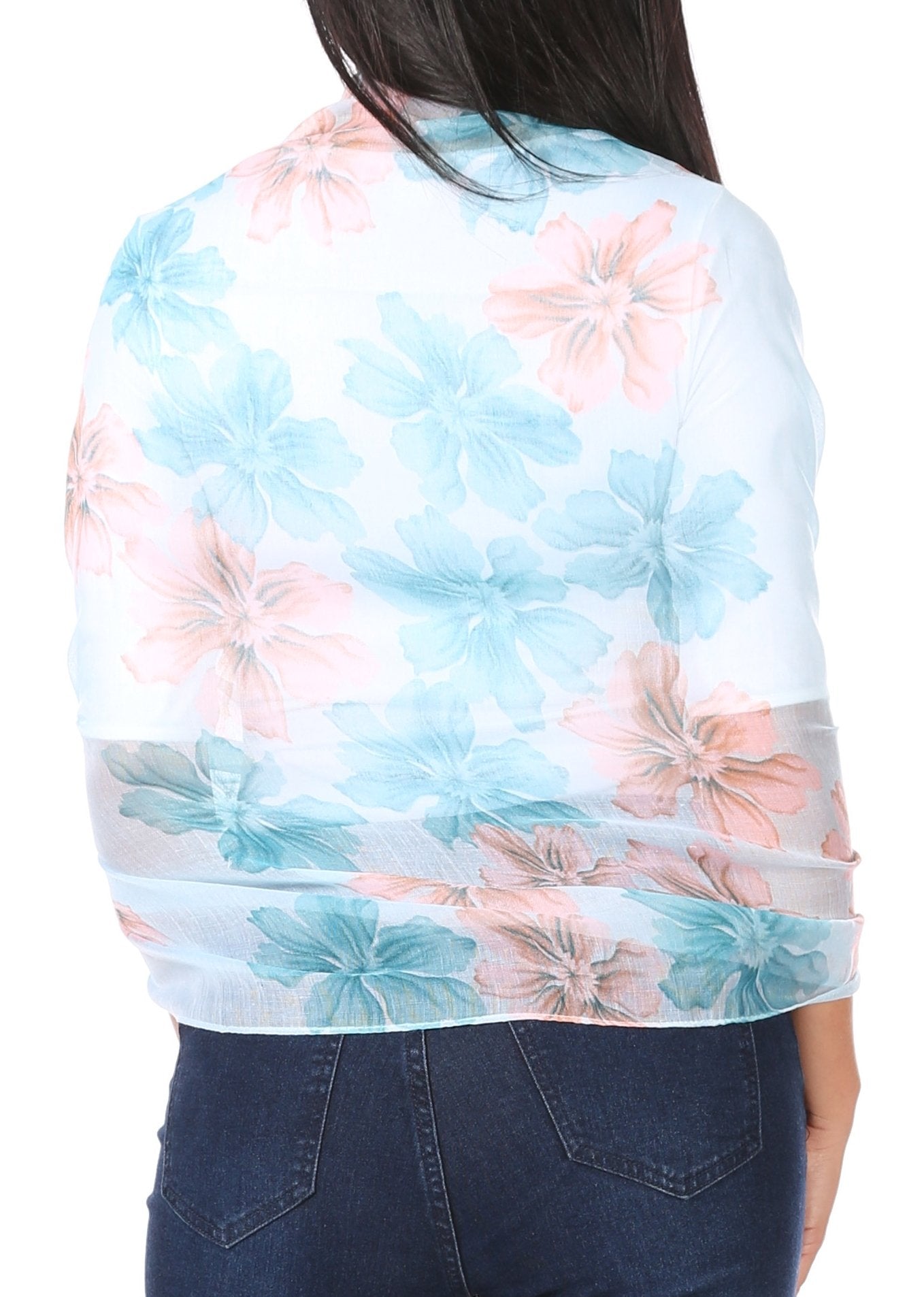 Sakkas Nichole summer gauze featherweight patterned versitile sheer scarf wrap - Concordia Style Boutique