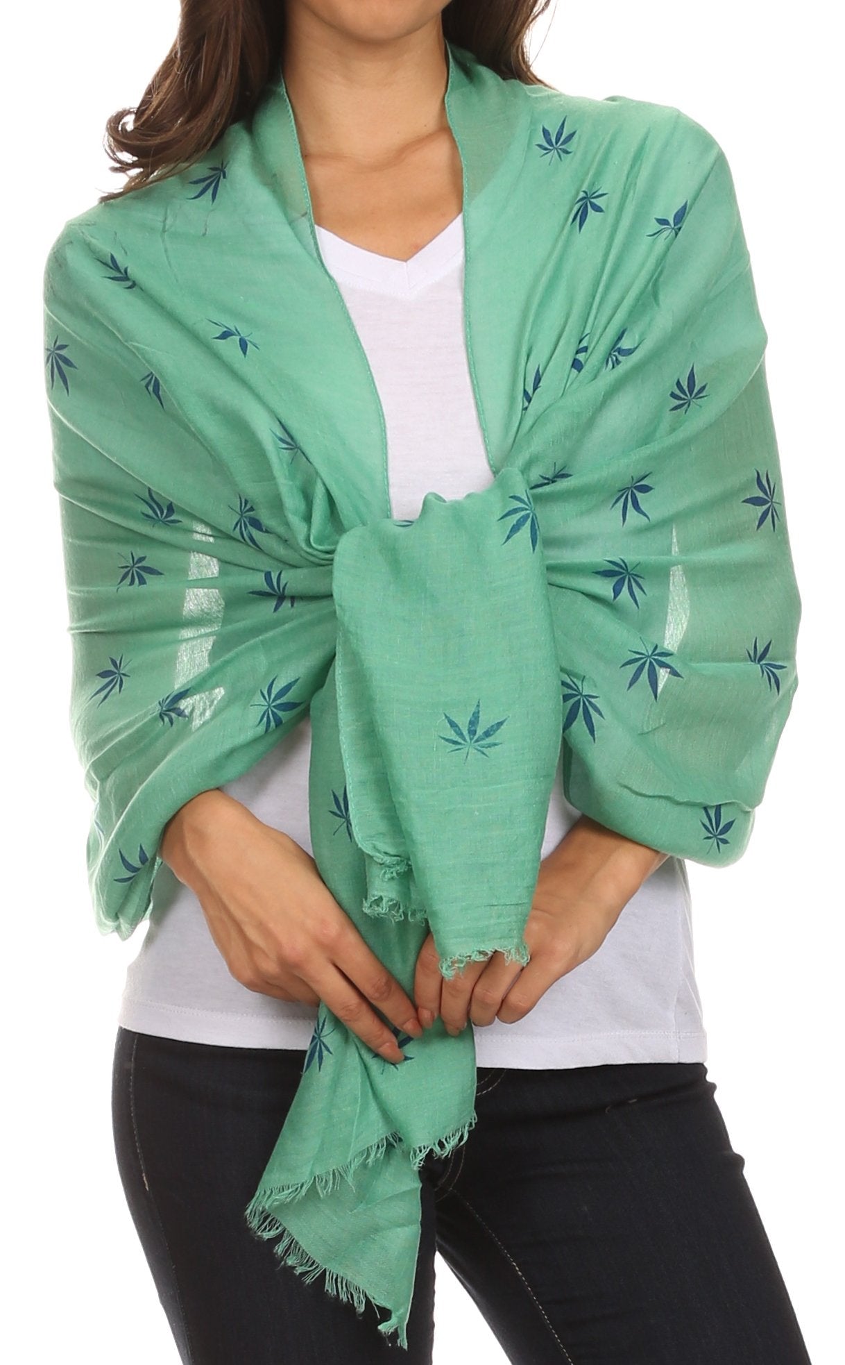 Sakkas Nichole summer gauze featherweight patterned versitile sheer scarf wrap - Concordia Style Boutique