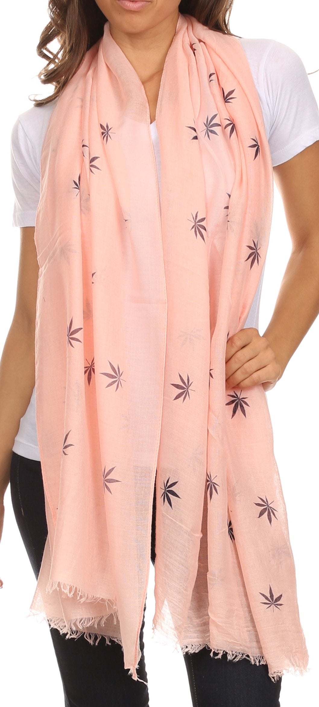 Sakkas Nichole summer gauze featherweight patterned versitile sheer scarf wrap - Concordia Style Boutique