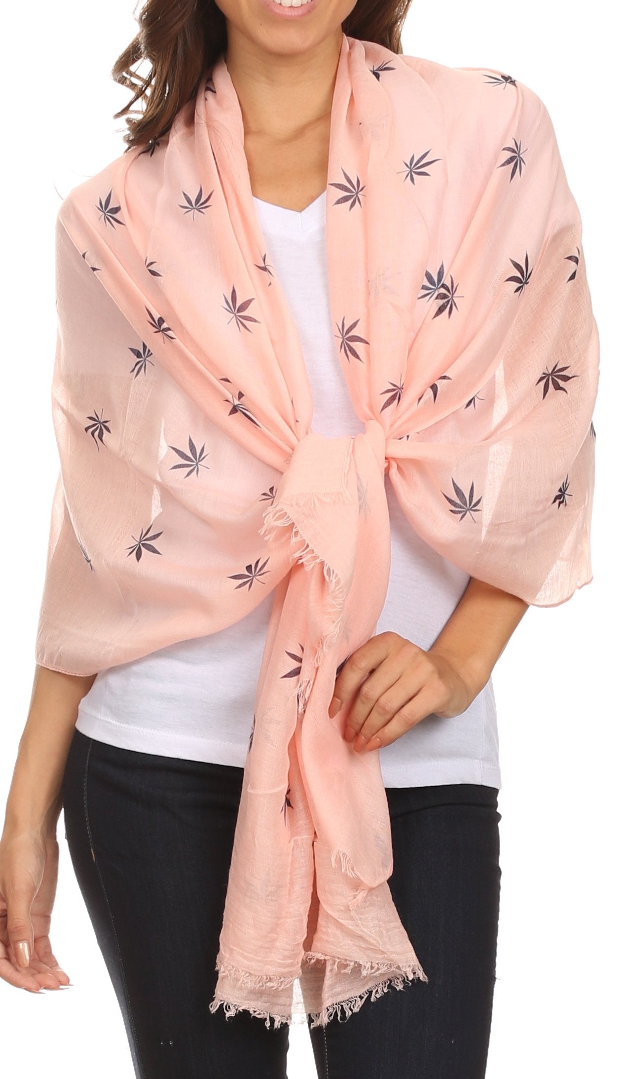Sakkas Nichole summer gauze featherweight patterned versitile sheer scarf wrap - Concordia Style Boutique