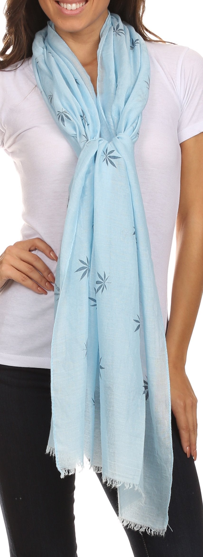Sakkas Nichole summer gauze featherweight patterned versitile sheer scarf wrap - Concordia Style Boutique
